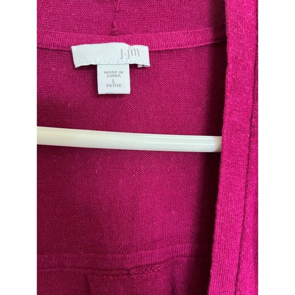 J.Jill Cardigan Sweater LP Linen Rayon Mulberry   Lightweight Preppy - Picture 2 of 5